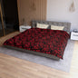 Midnight Poinsettia Garden Microfiber Duvet Cover