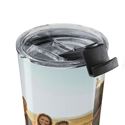 Personalized 3 Photo 20oz Stainless Steel Tumbler – Custom 1 Portrait & 2 Landscape Picture Cup