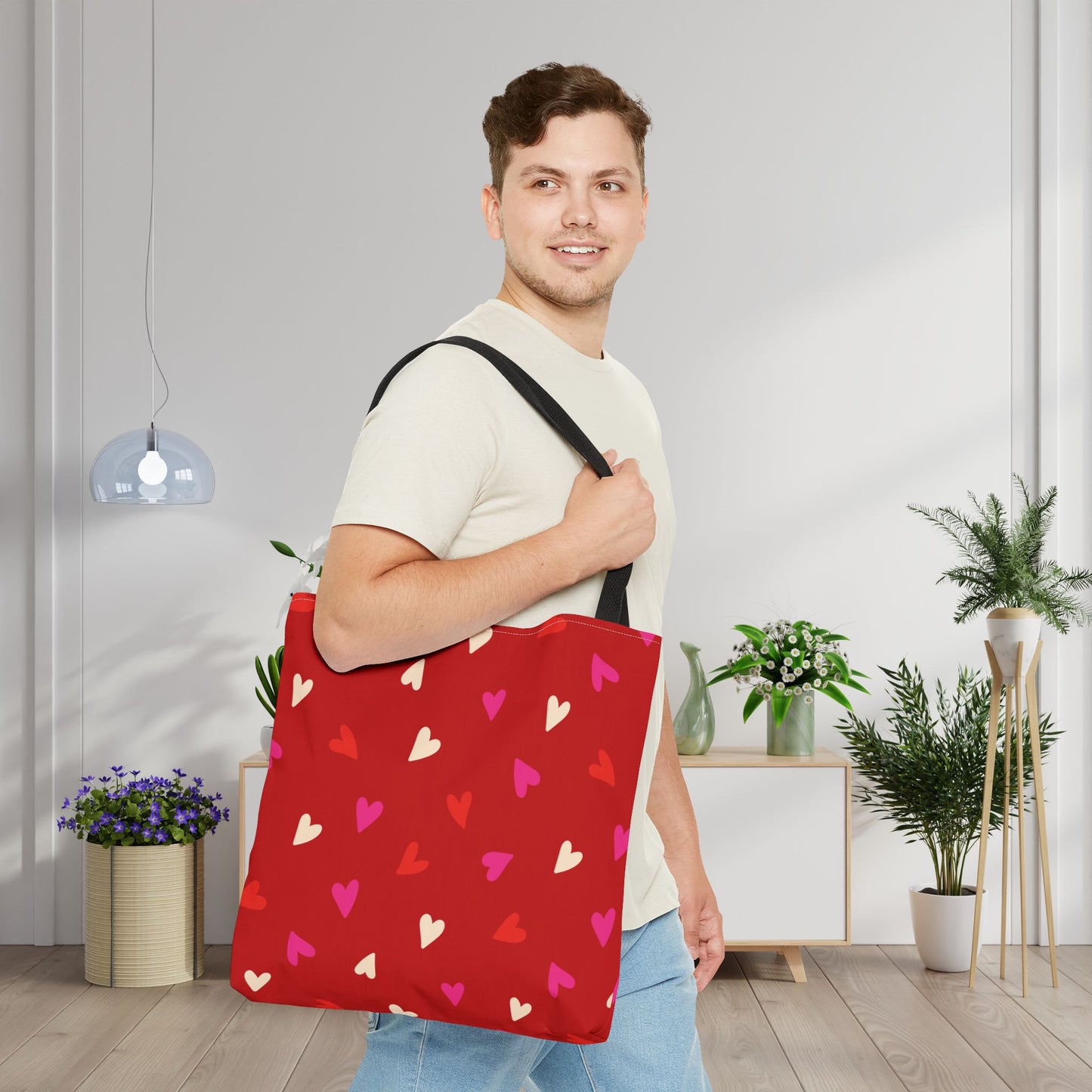 Cupid's Confetti Canvas Tote Bag