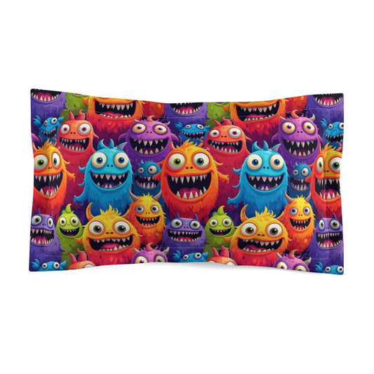 Happy Little Monsters Microfiber Pillow Sham