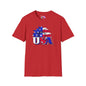 USA Red, White, and Blue Flag Sunflower Adult T-shirt