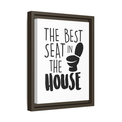 The Best Seat In The House Framed Canvas Bathroom Art