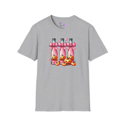 Pink Fizzy Drink w/Pumpkins Adult T-shirt