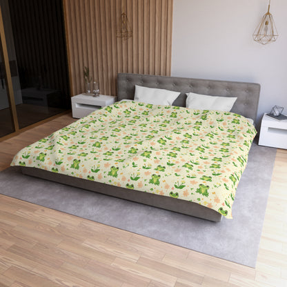 Froggy Meadow Microfiber Duvet Cover