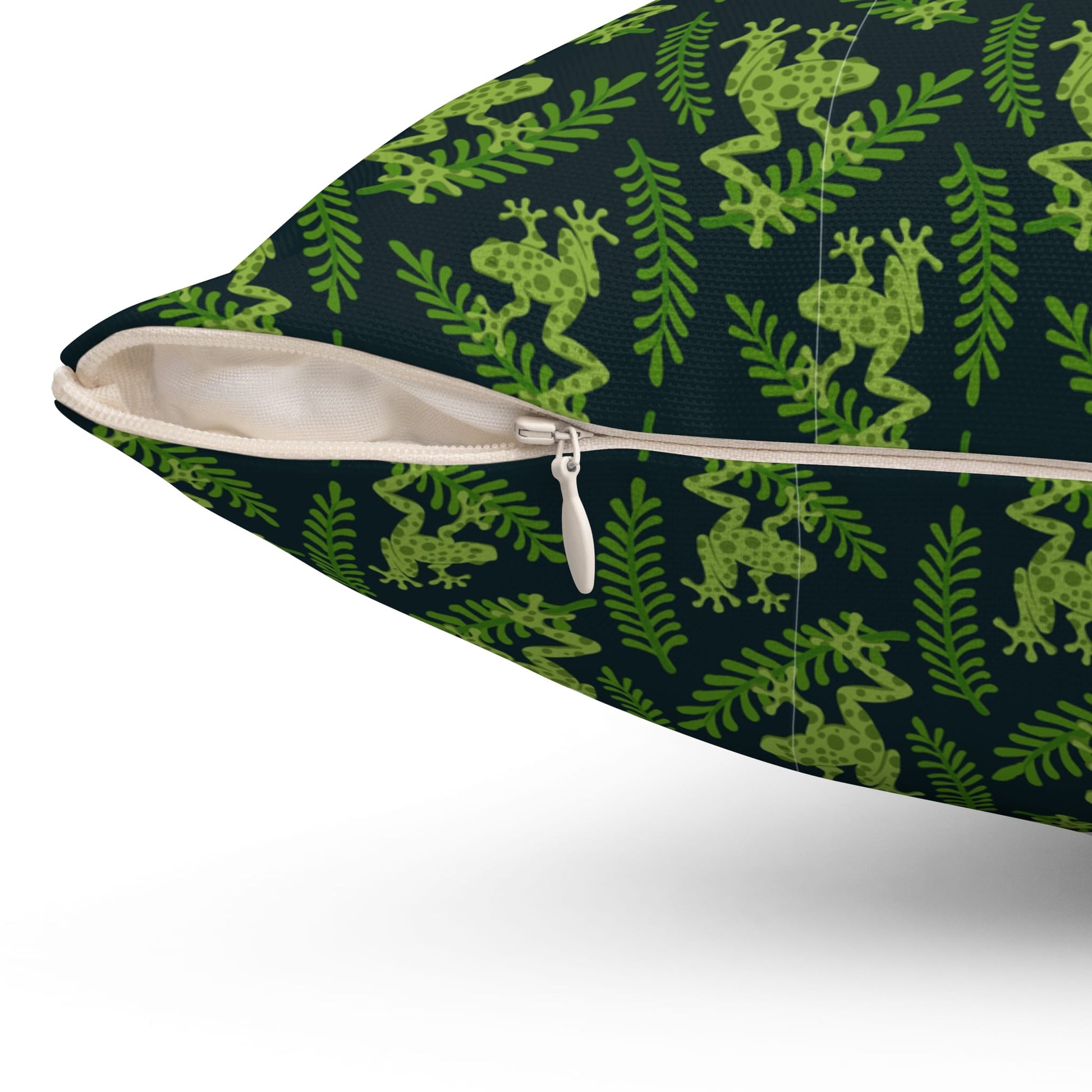 Emerald Canopy Frogs Throw Pillow