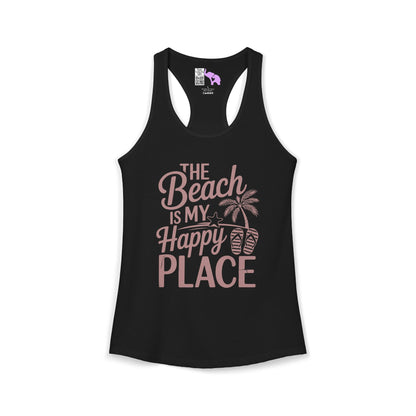The Beach Is My Happy Place Women's Ideal Racerback Tank