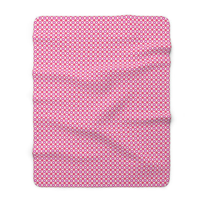 Rosy Star Garden Fleece Blanket