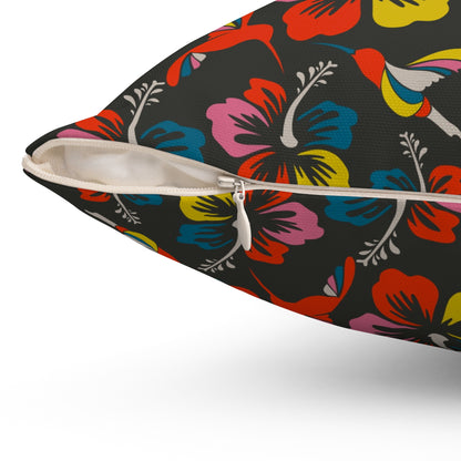 Humming Bloom Throw Pillow