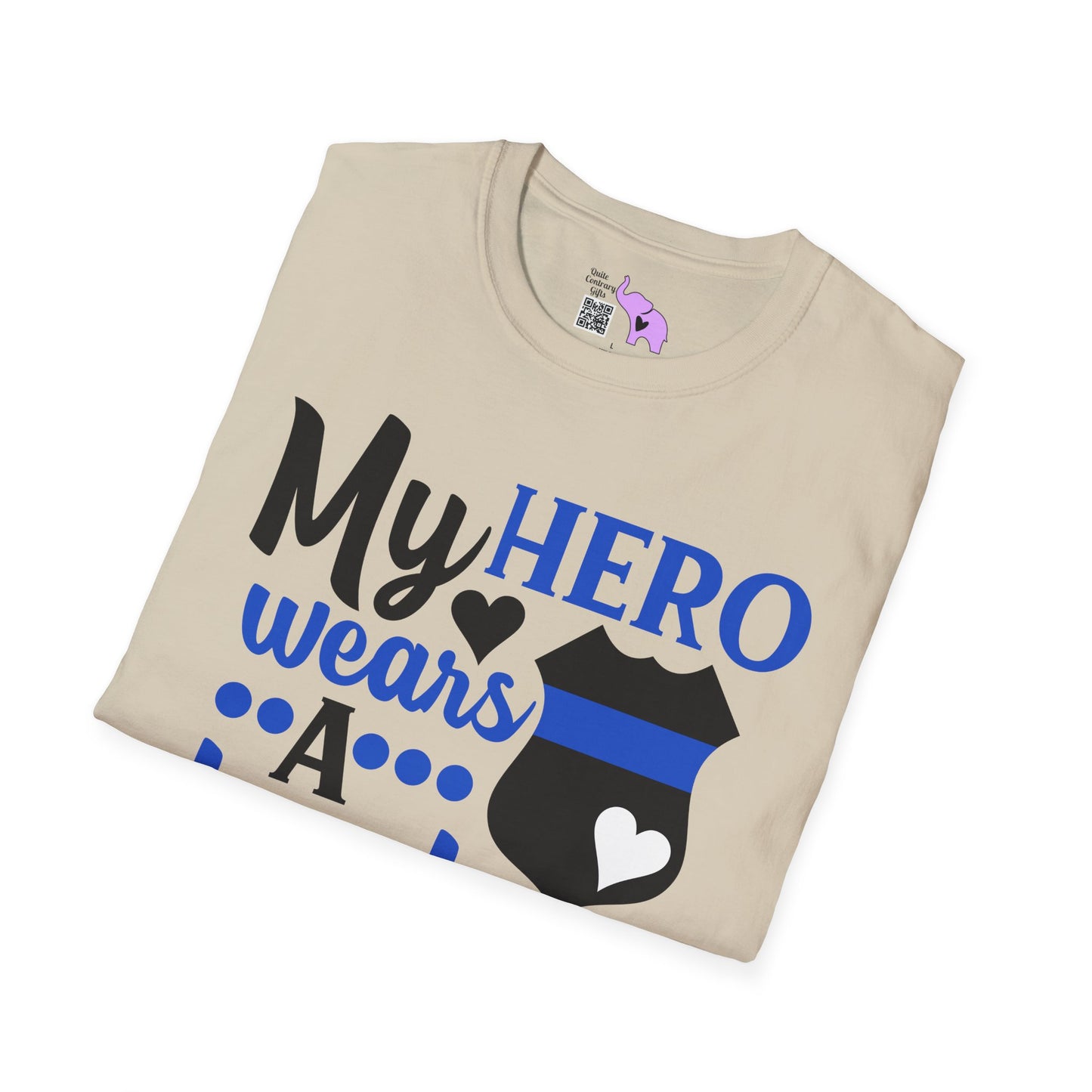 My Hero Wears A Badge Adult T-shirt