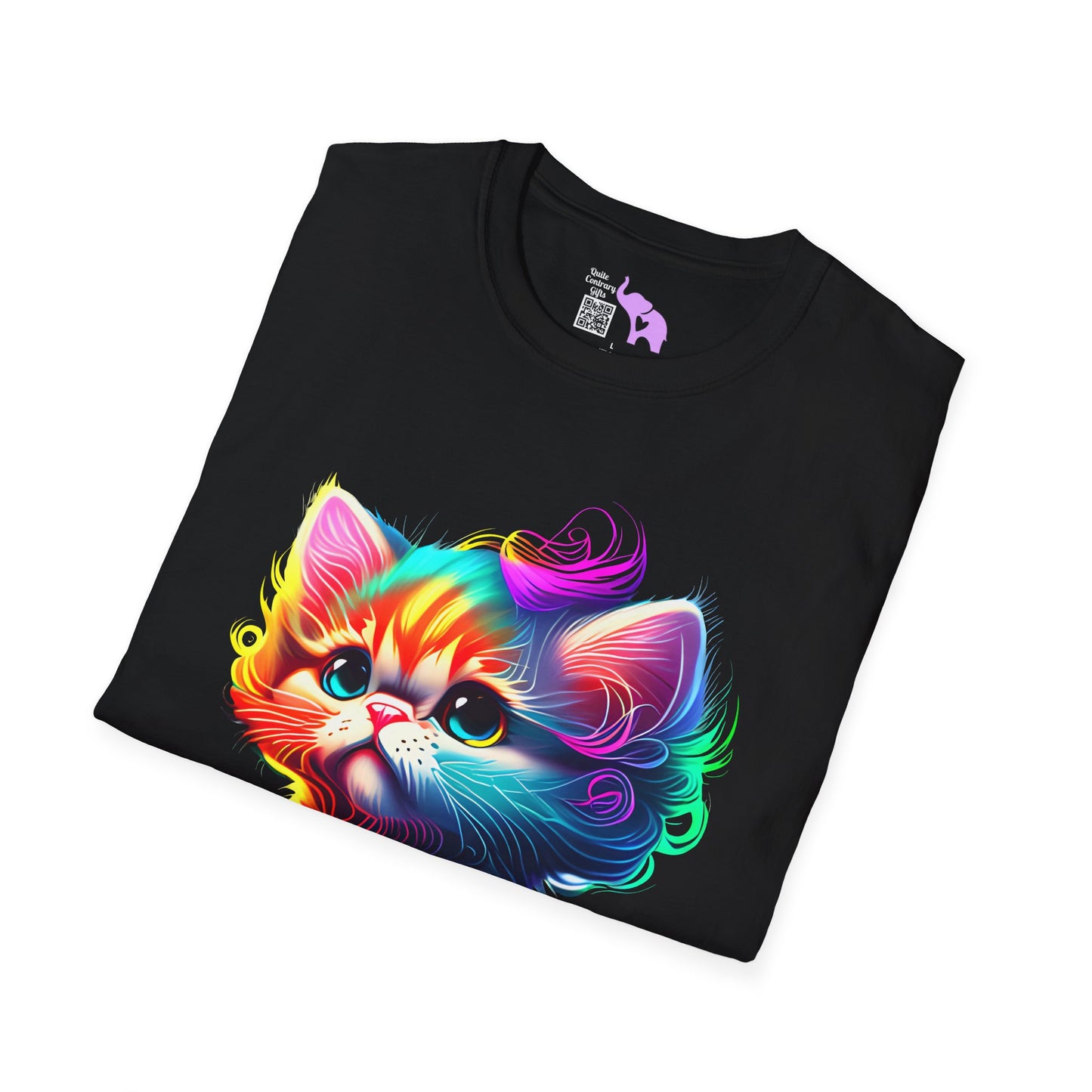 Cute Colorful Kitten Adult T-shirt
