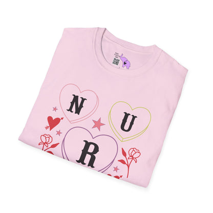 ""Nurse Candy Hearts Adult T-shirt