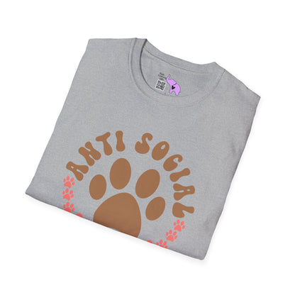 AntiSocial Dog Mom Adult T-shirt