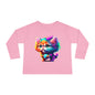 Cute Colorful Kitten Toddler Long Sleeve Tee