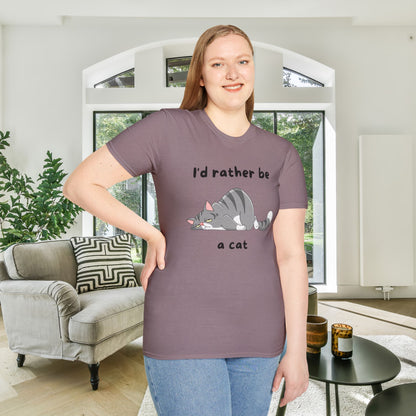 I'd Rather Be a Cat Adult T-shirt
