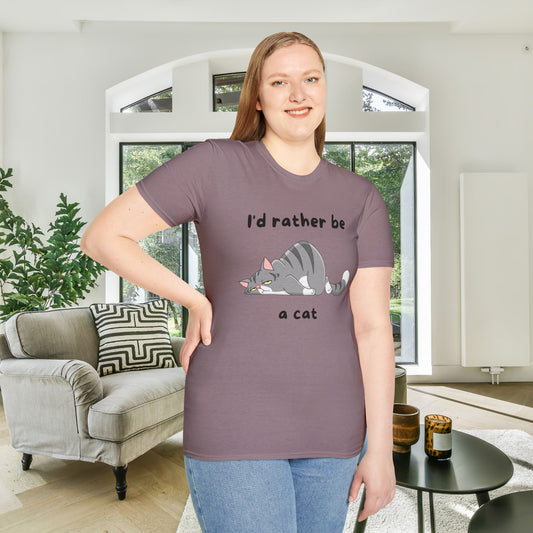 I'd Rather Be a Cat Adult T-shirt
