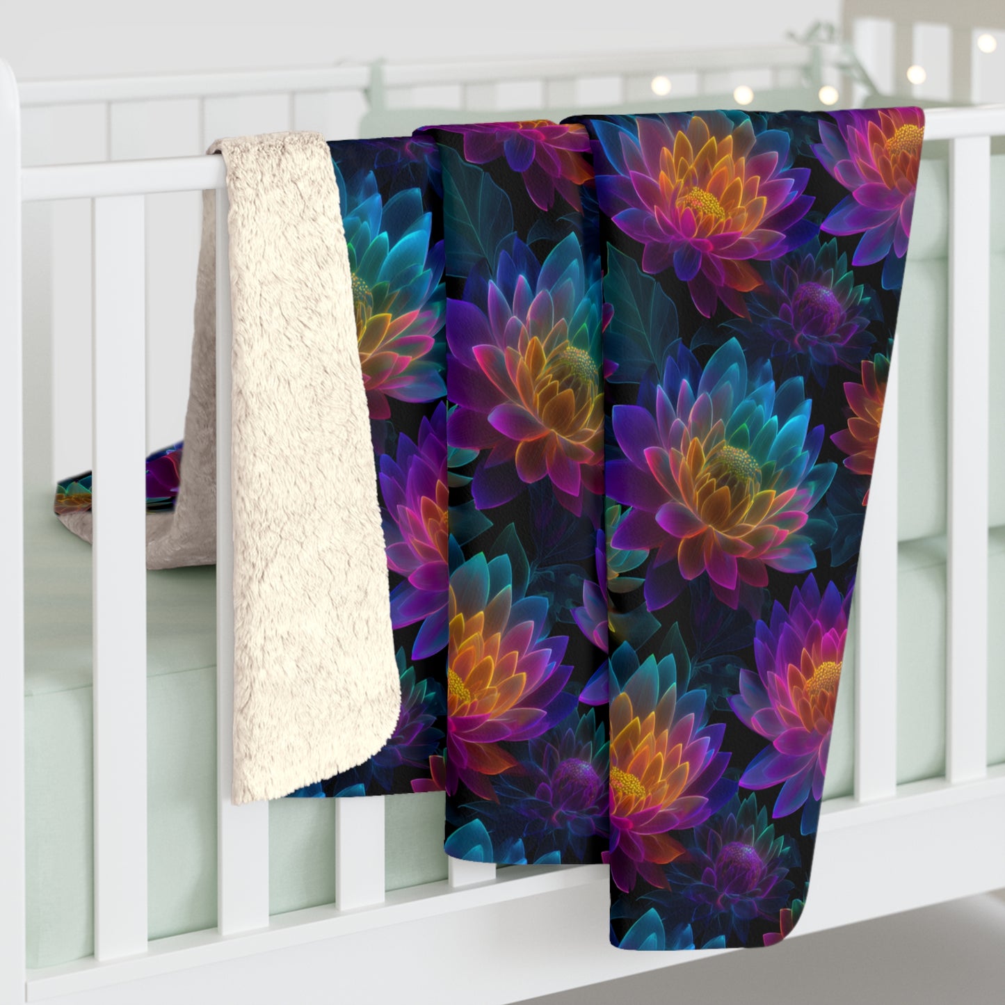 Luminous Lotus Fleece Blanket