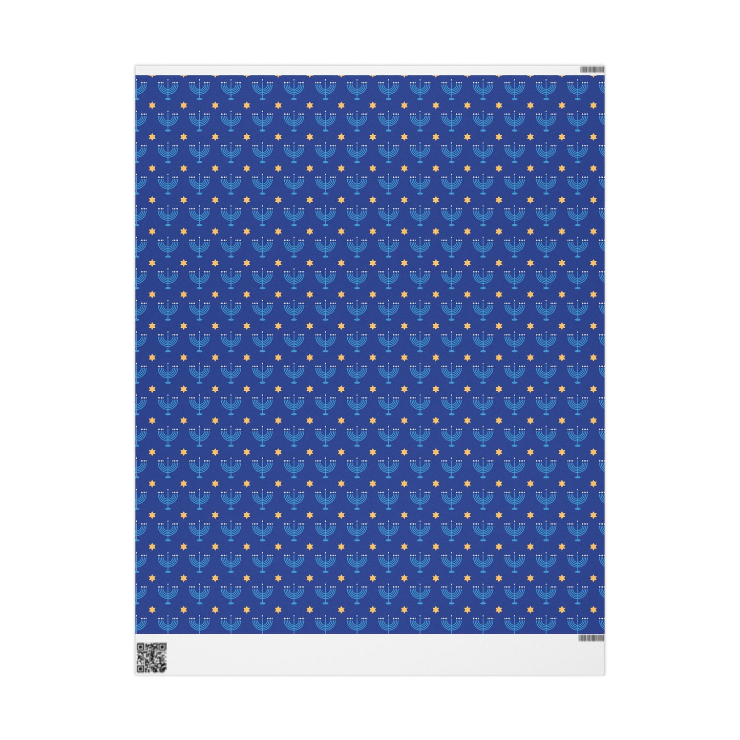 Dk. Blue/Gold Star of David Hanukkah Wrapping Paper