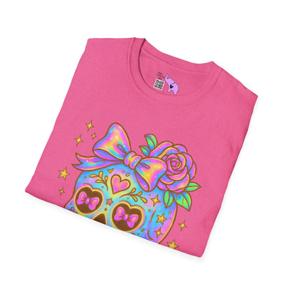 Neon Sugar Skull Adult T-shirt