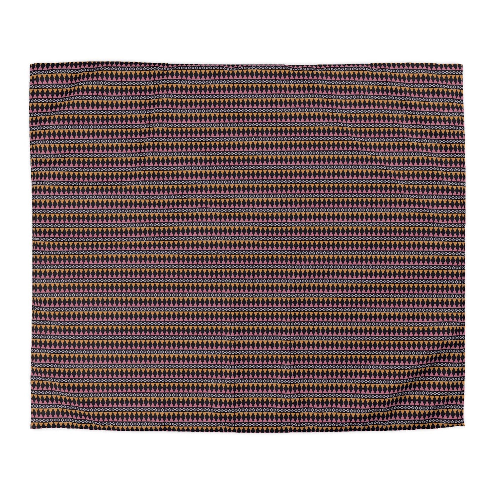 Midnight Clay Cairn Stripes Microfiber Duvet Cover
