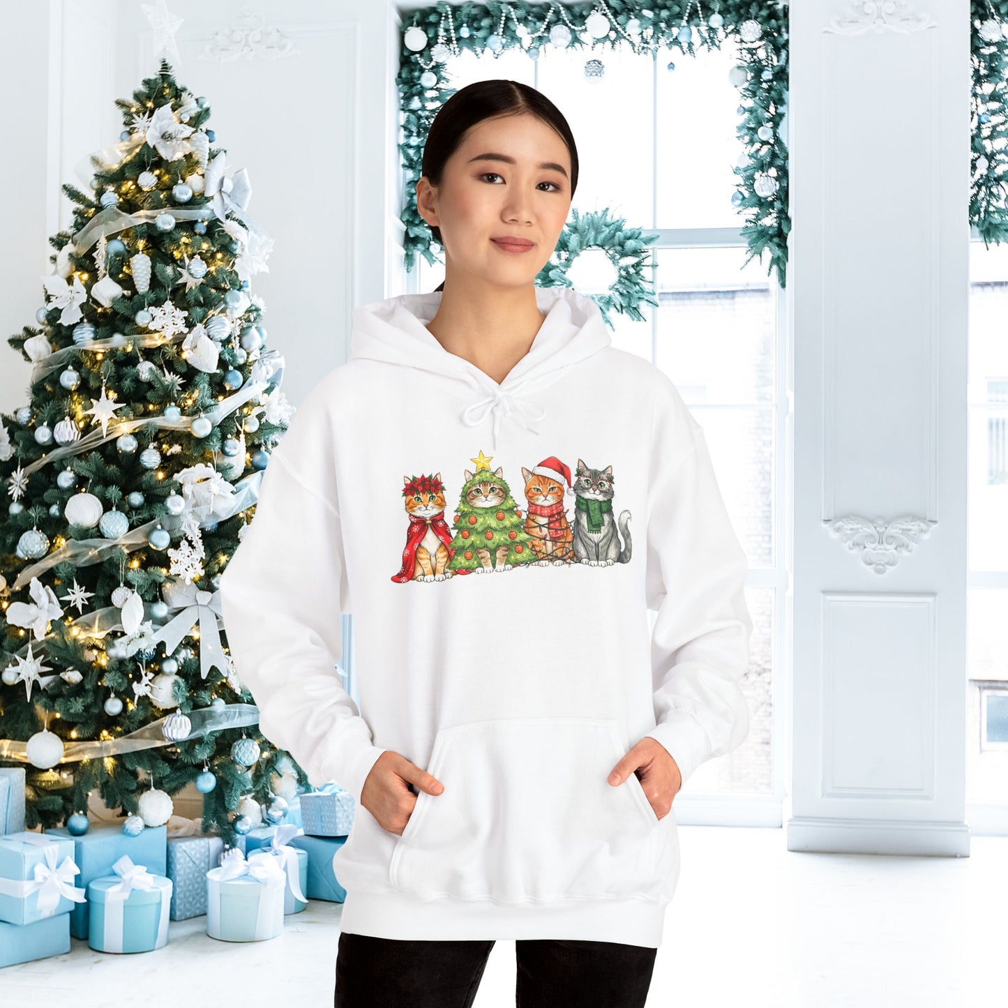 Purrfectly Festive Adult Heavy Blend™ Hoodie