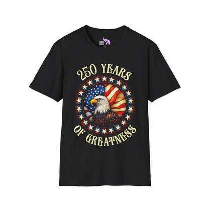250 Years of Greatness (Stained Glass Eagle) Adult T-shirt