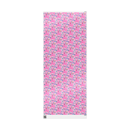 Girls 1st Birthday Wrapping Paper