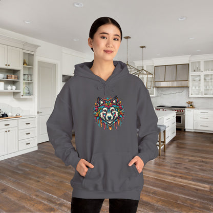 Colorful Wolf 2 Heavy Blend™ Hooded Sweatshirt