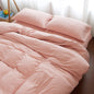 Solid Color Cotton Knitted Duvet Bedding Set