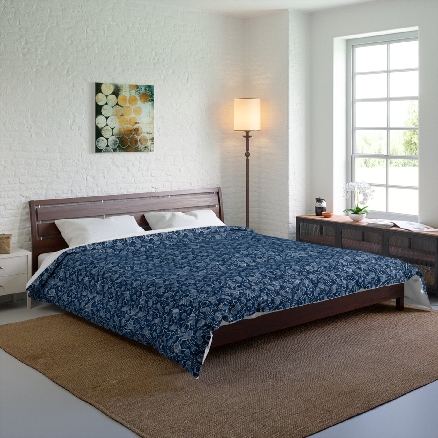 Blue Hexagons Comforter