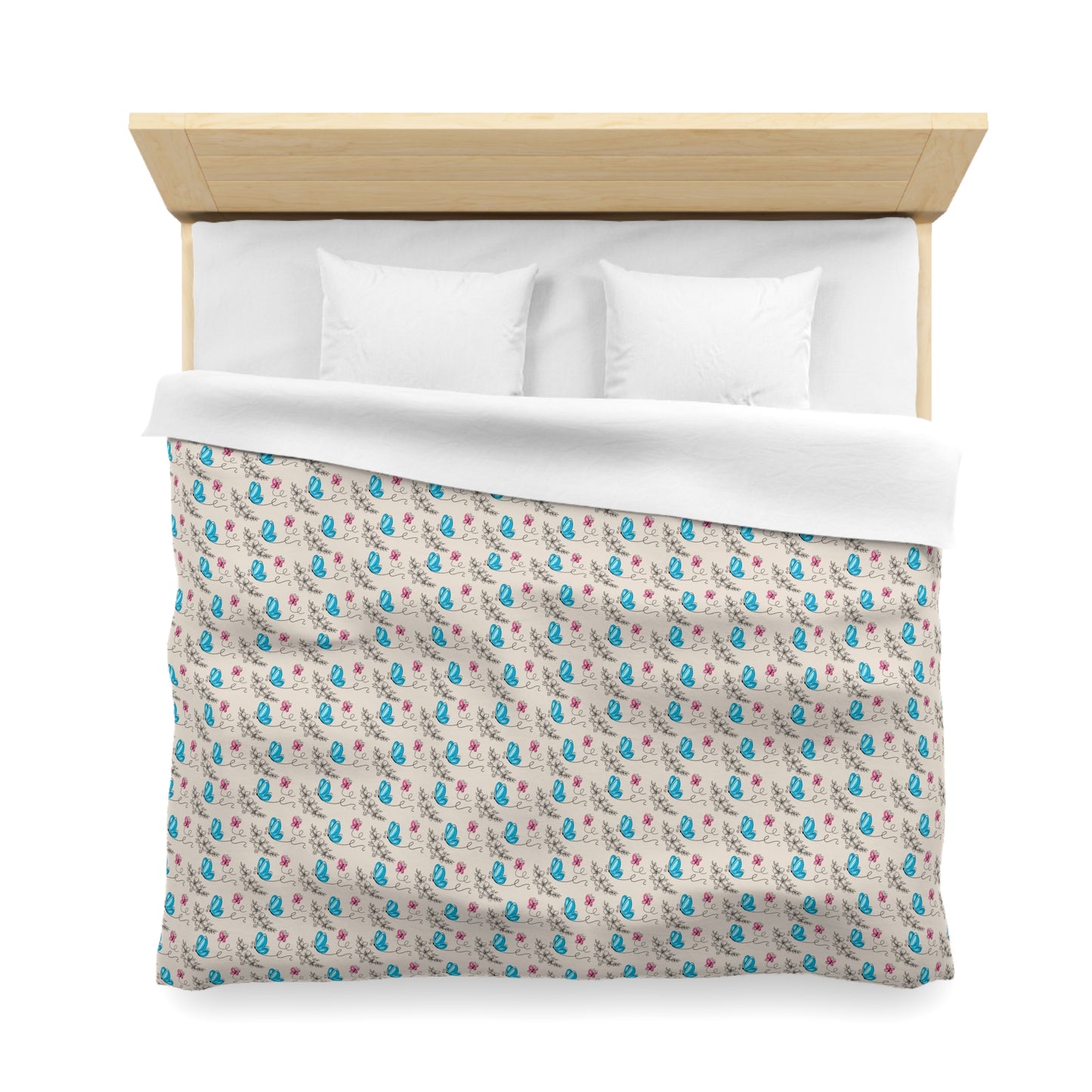 Butterfly Doodles Microfiber Duvet Cover