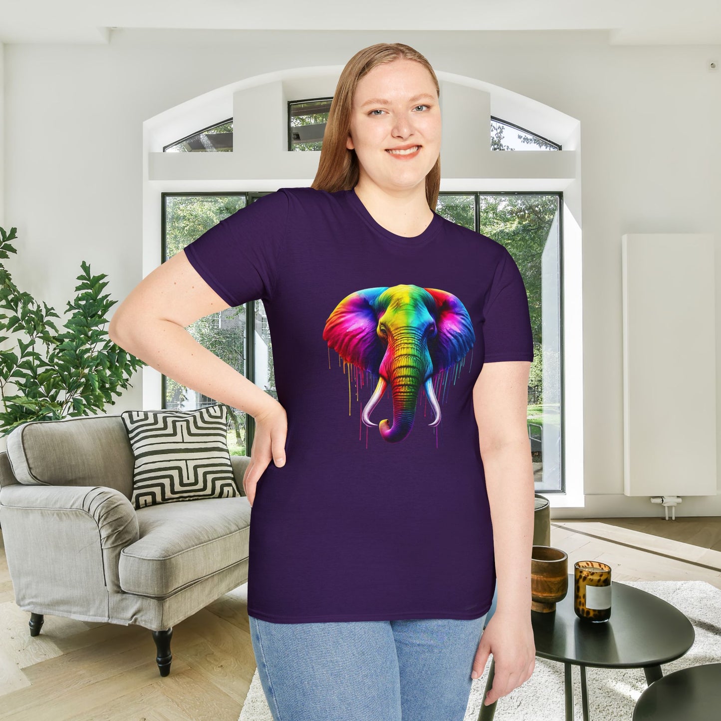 Colorful Elephant Adult T-shirt