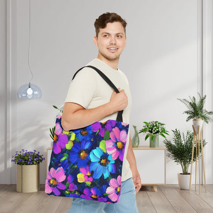 Watercolor Daisies Canvas Tote Bag