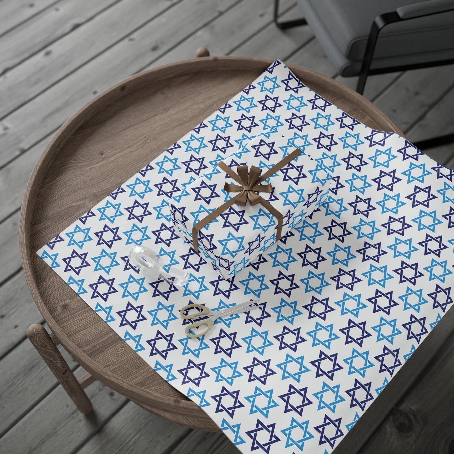 Star of David 2 Hanukkah Wrapping Paper
