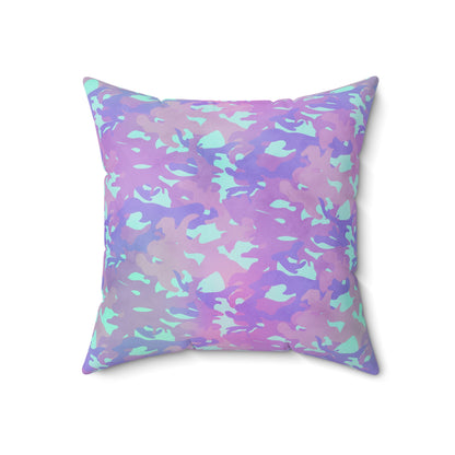 Lavender Mist Camo Throw Pillow
