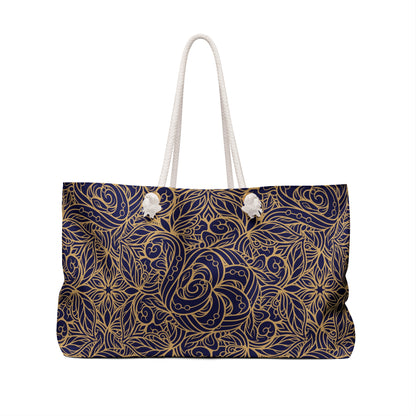 Golden Midnight Radiance Mandala Weekender Bag