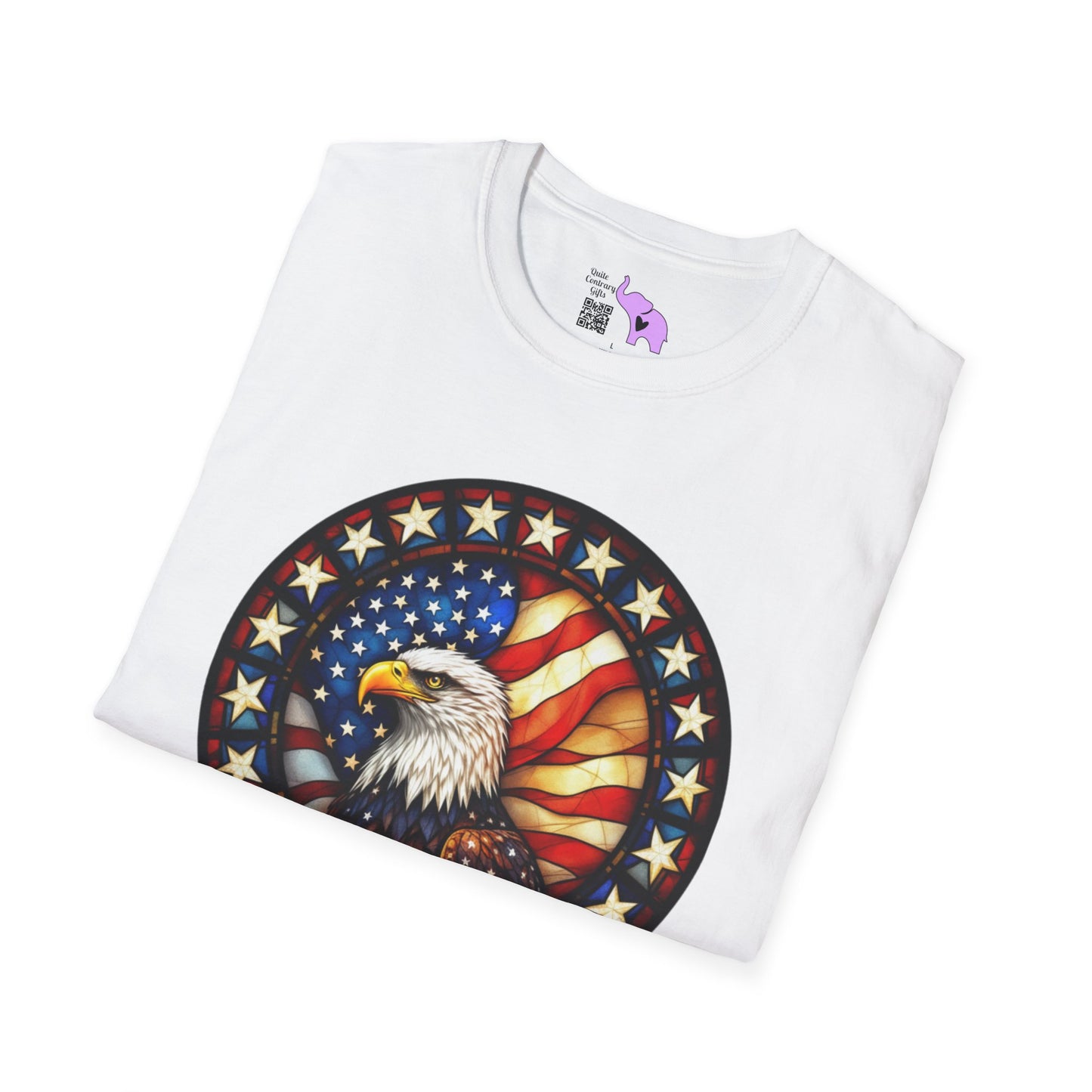 Stained Glass Eagle Adult T-shirt