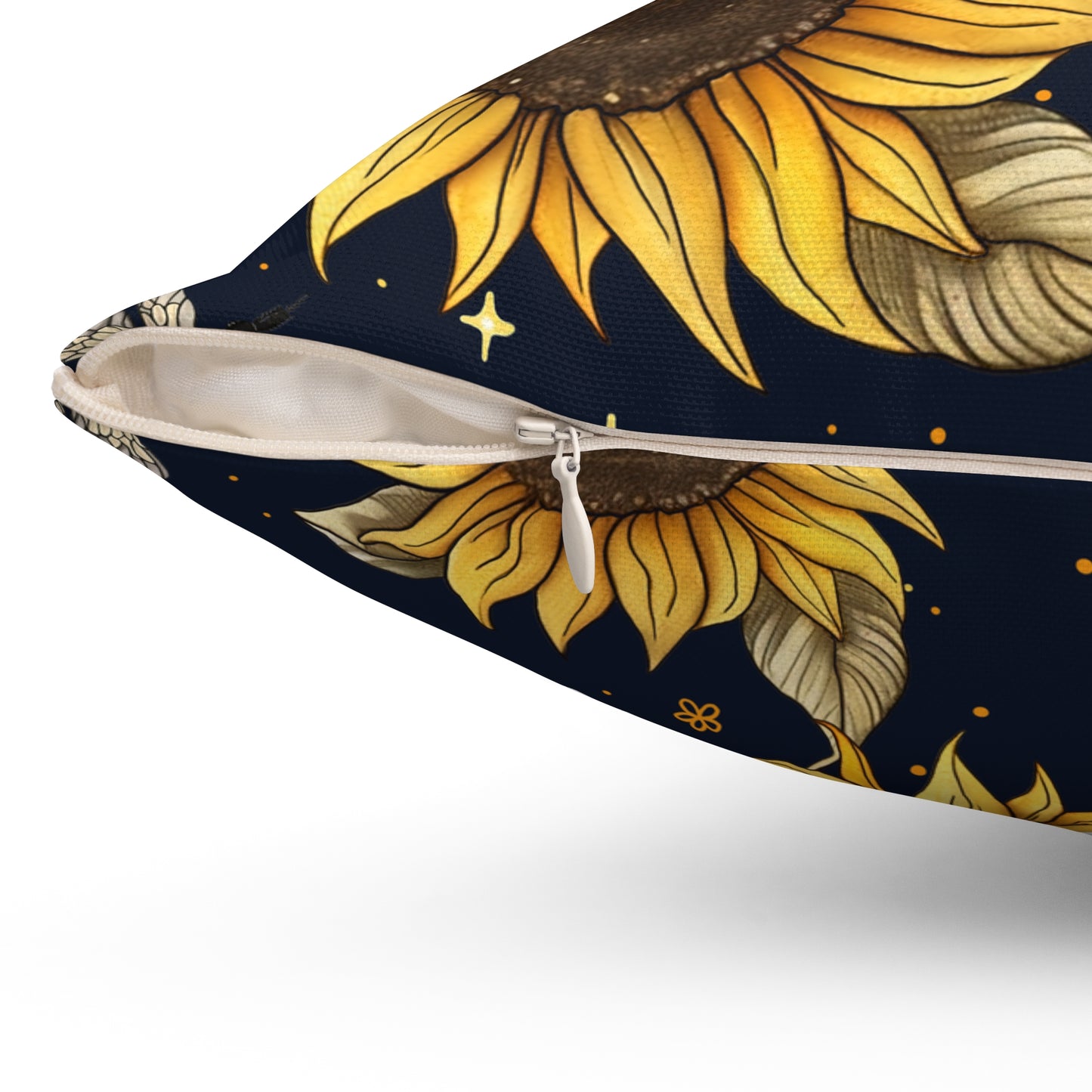 Sunflowers & Bees Throw Pillow