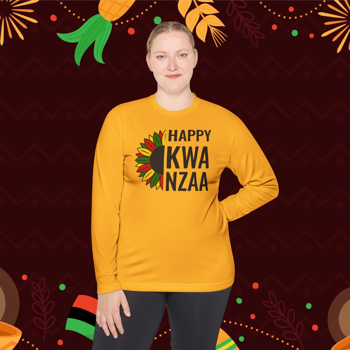 Happy Kwanzaa (Sunflower) Adult Long Sleeve Tee