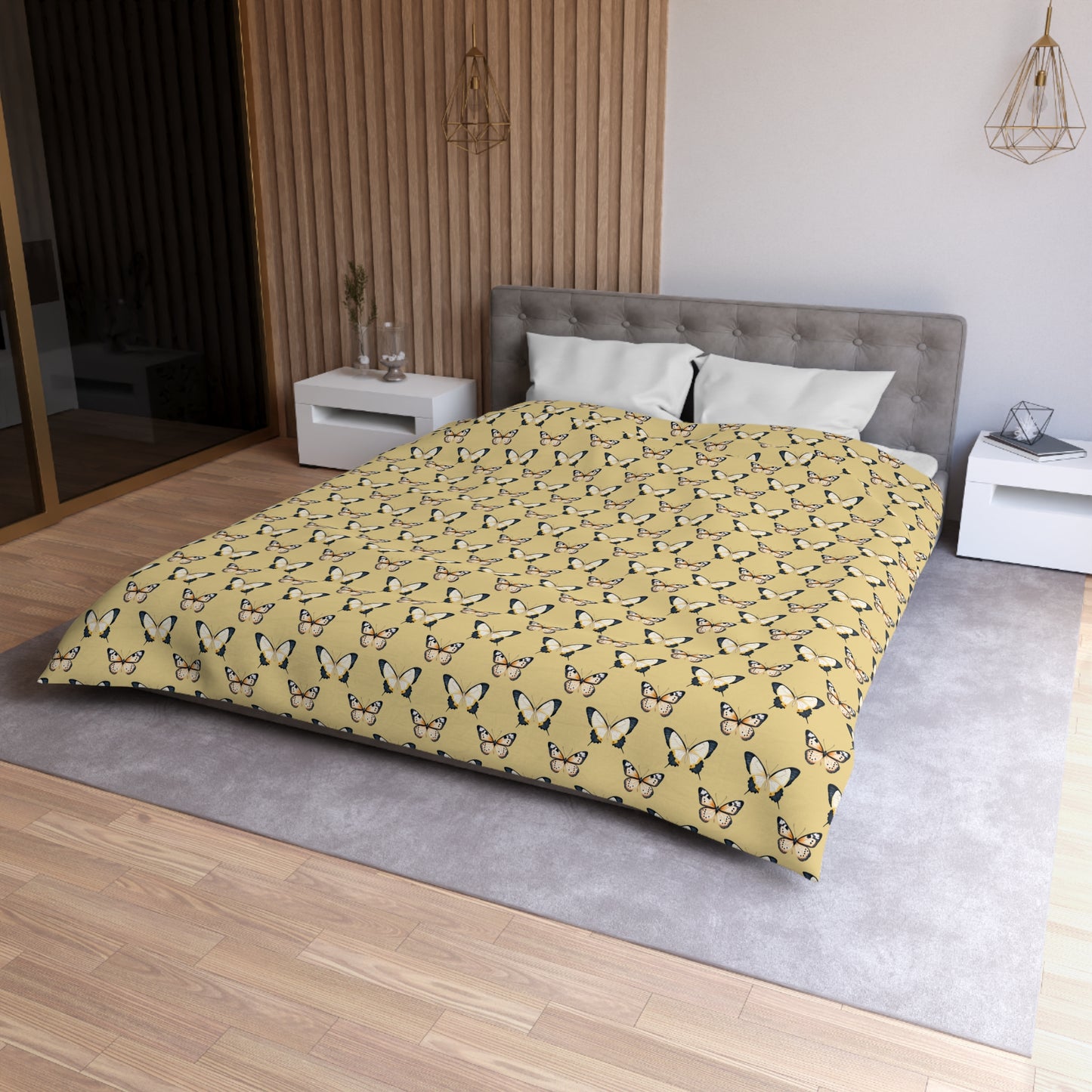 Golden Flutter Microfiber Duvet Cover