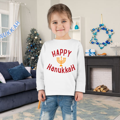 Happy Hanukkah Toddler Long Sleeve Tee