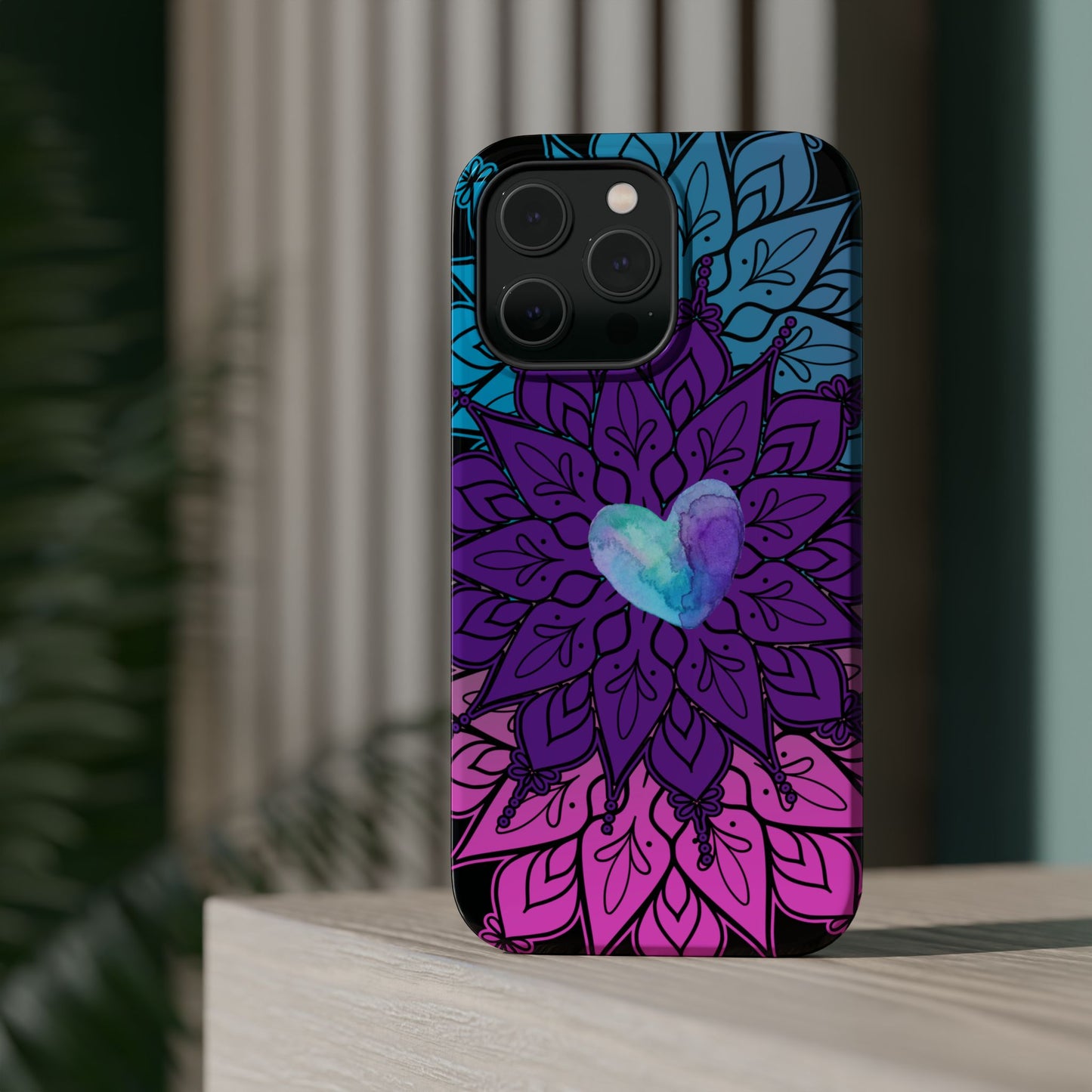 Colorful Mandala w/Heart MagSafe® Compatible Tough Case for iPhone