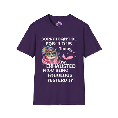 Sorry I Can't Be Fabulous Today... Adult T-shirt