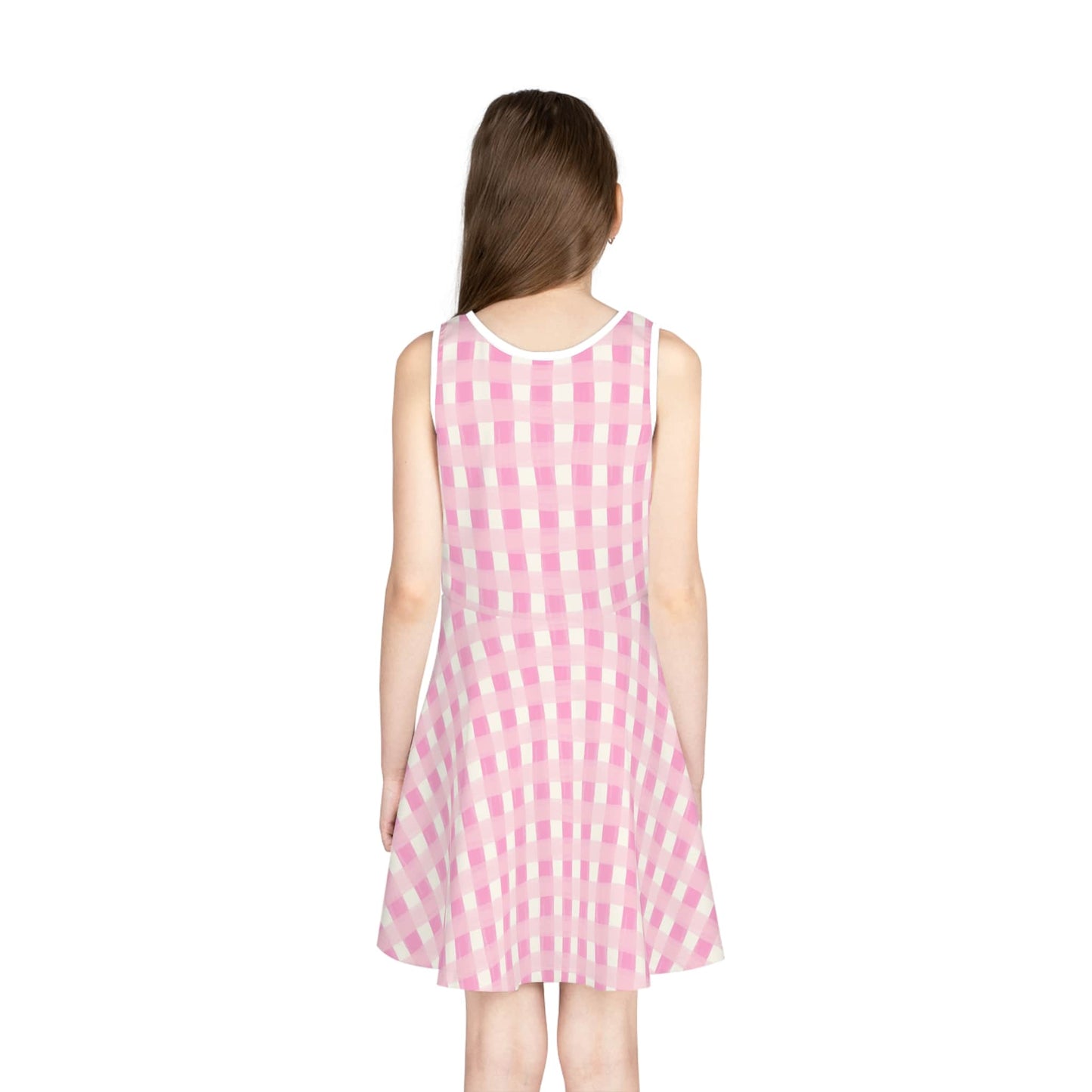 Dreamy Rose Gingham Girls' Sleeveless Sundress