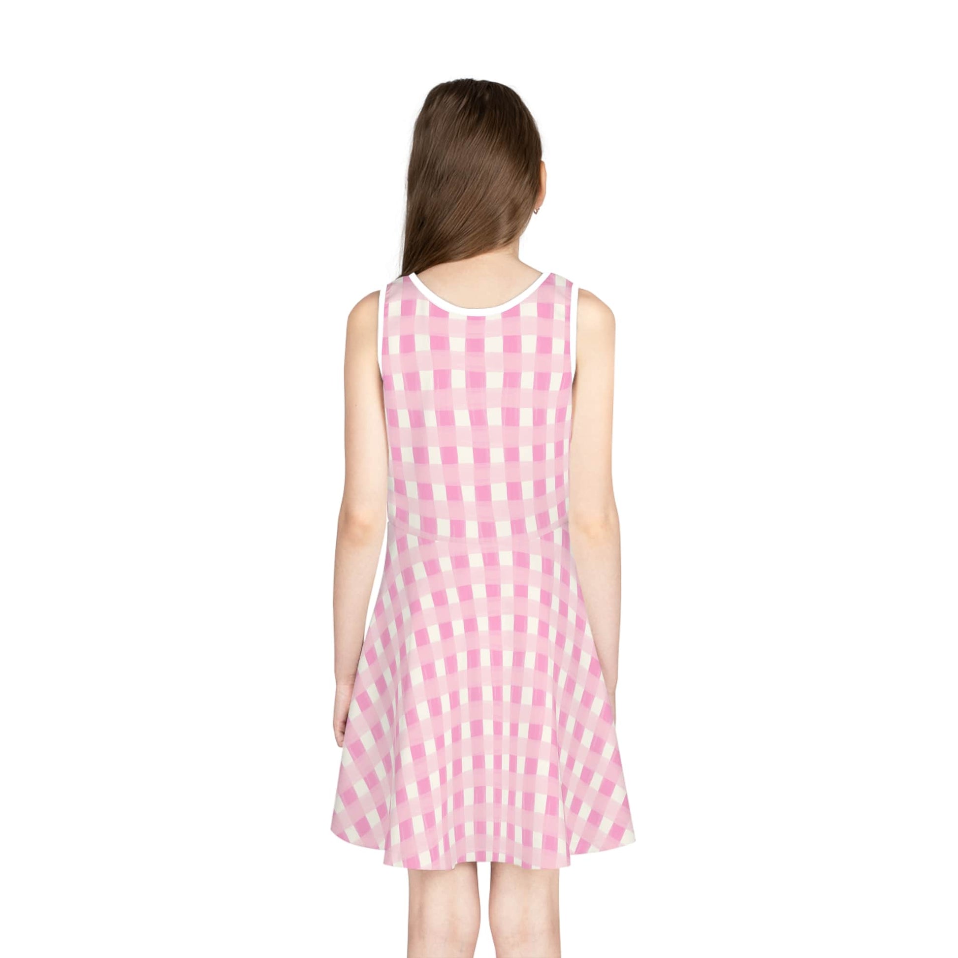 Dreamy Rose Gingham Girls' Sleeveless Sundress