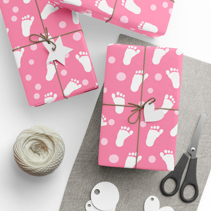 Baby Steps in Pink Wrapping Paper