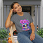 Neon Sugar Skull w/Floral Crown Adult T-shirt