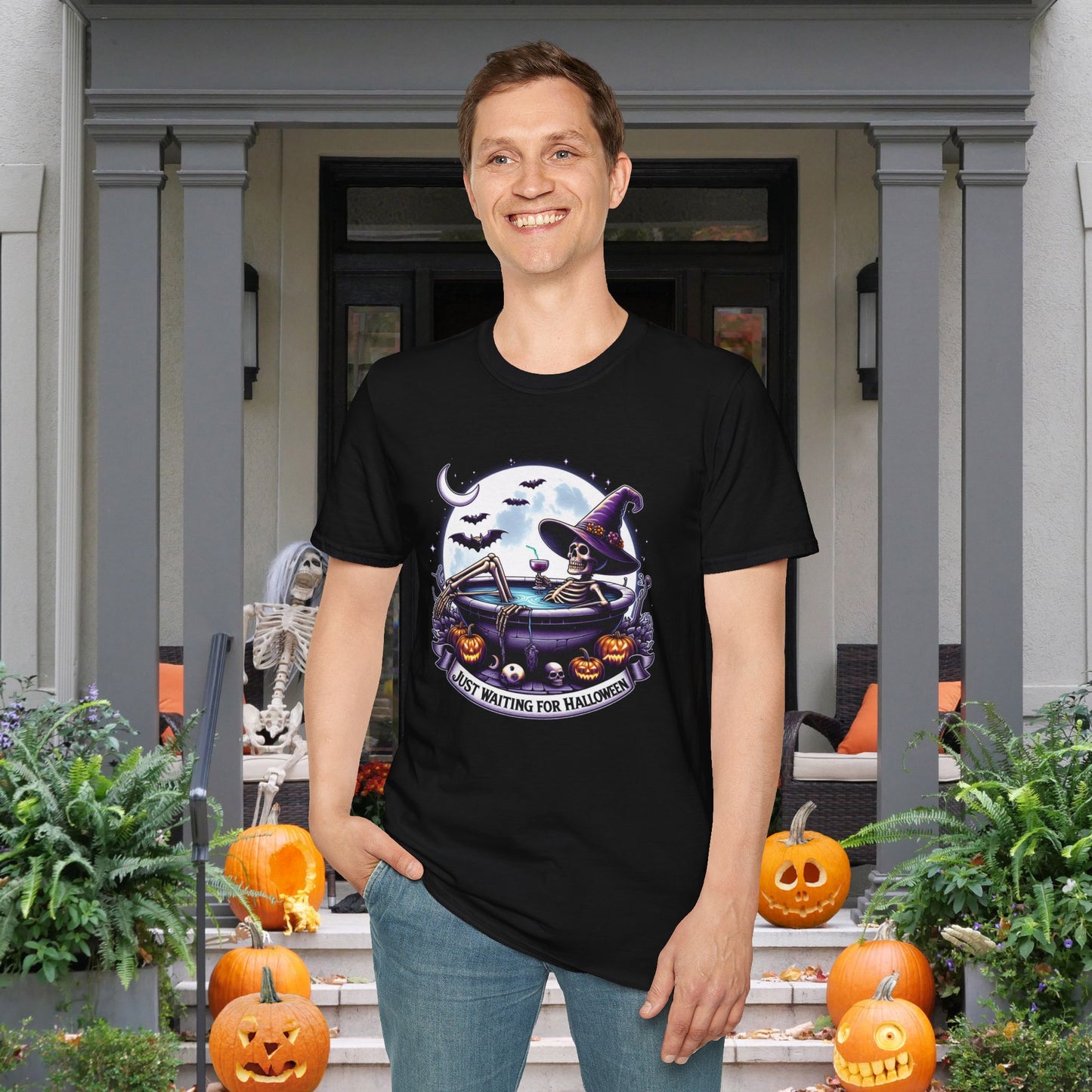 Just Waiting for Halloween Adult T-shirt