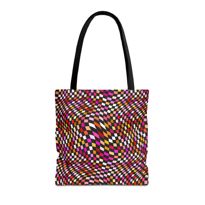 Warped Red Checkered Canvas Tote Bag