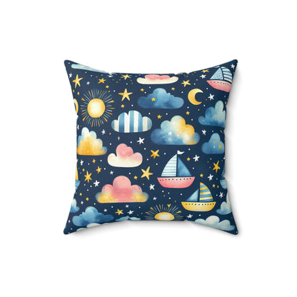 Night Sail Dreams Throw Pillow