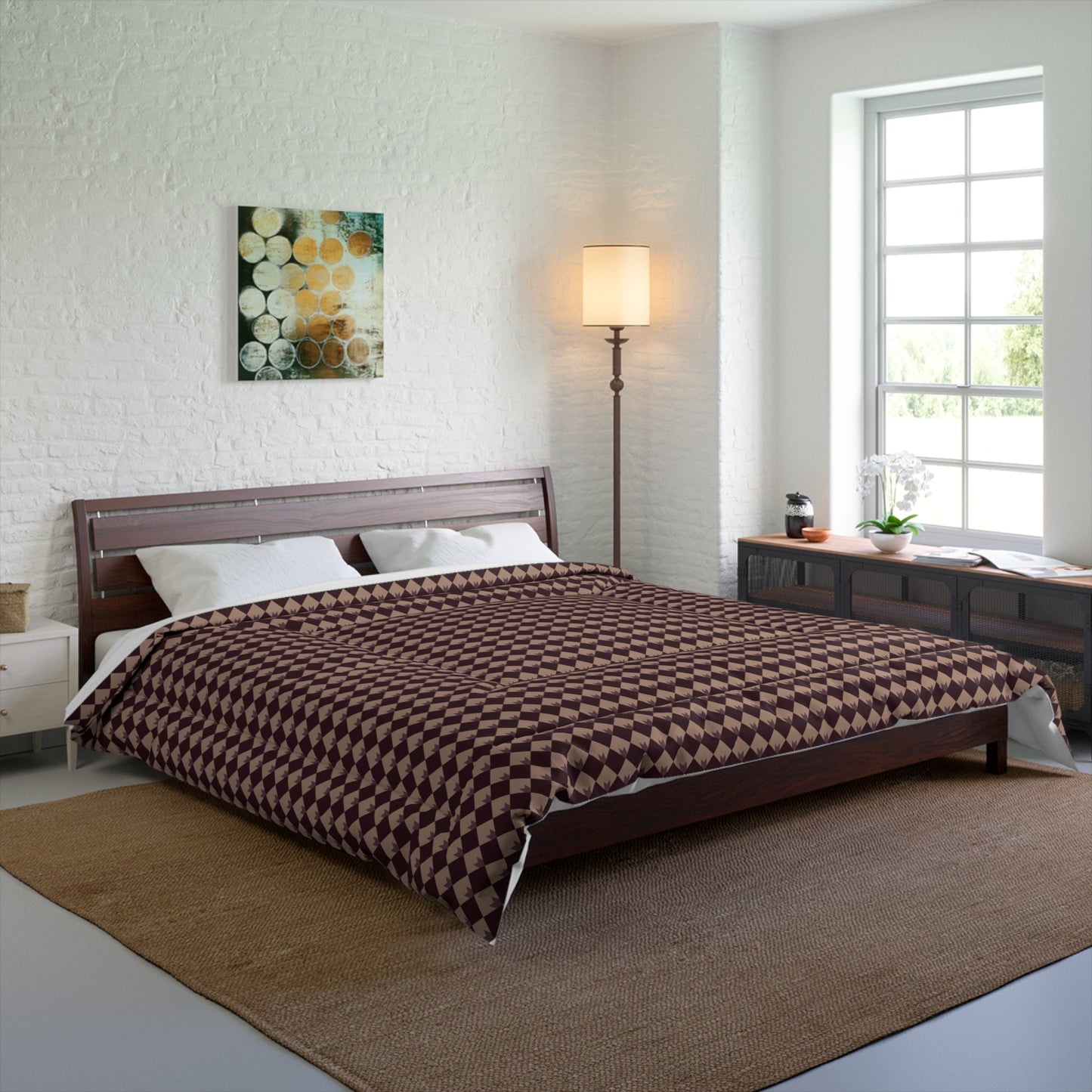 Diamond Bloom-Crimson & Plum Basic Bedding Set